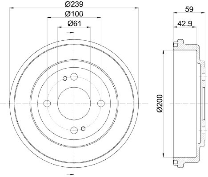 HELLA 8DT 355 301-981 Bremstrommel f&uuml;r HONDA