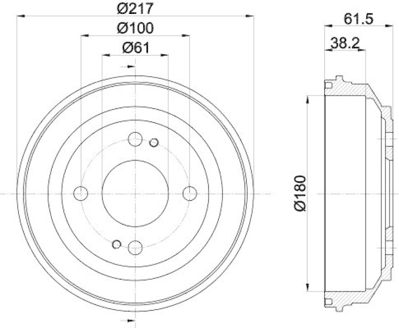 HELLA 8DT 355 302-051 Bremstrommel f&uuml;r HONDA/ROVER