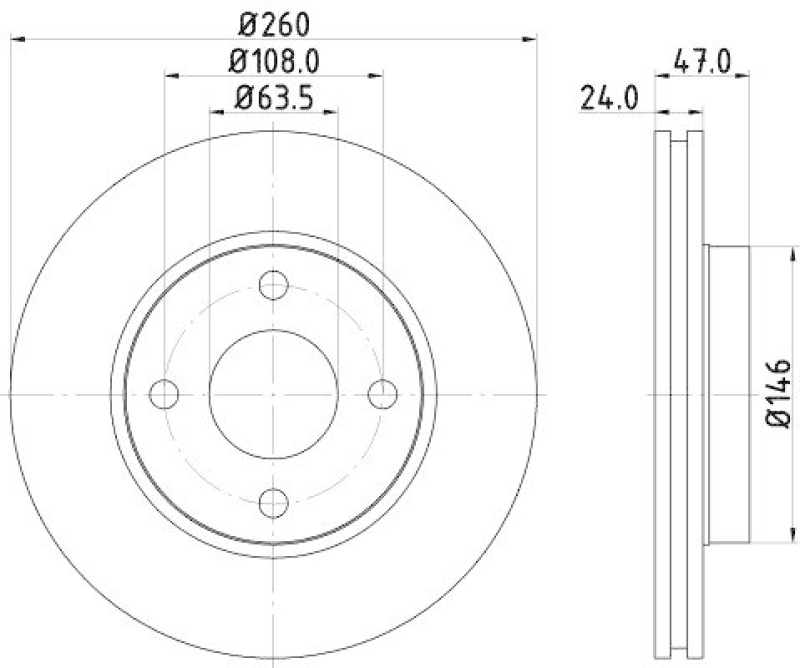 HELLA 8DD 355 103-371 Bremsscheibe f&uuml;r FORD