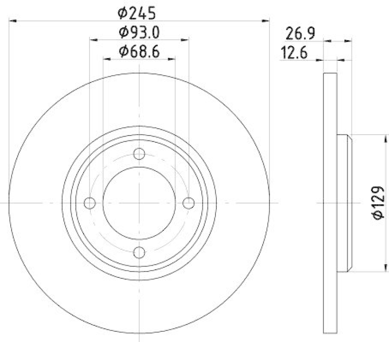 HELLA 8DD 355 100-021 Bremsscheibe f&uuml;r FORD