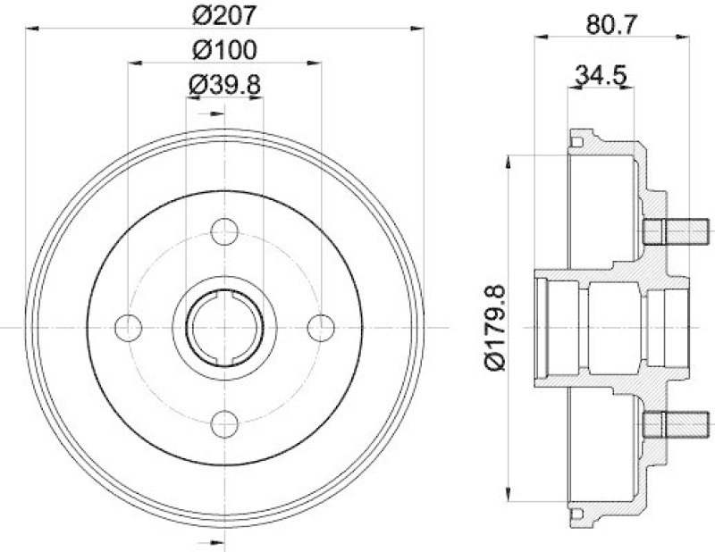HELLA 8DT 355 302-061 Bremstrommel f&uuml;r TOYOTA