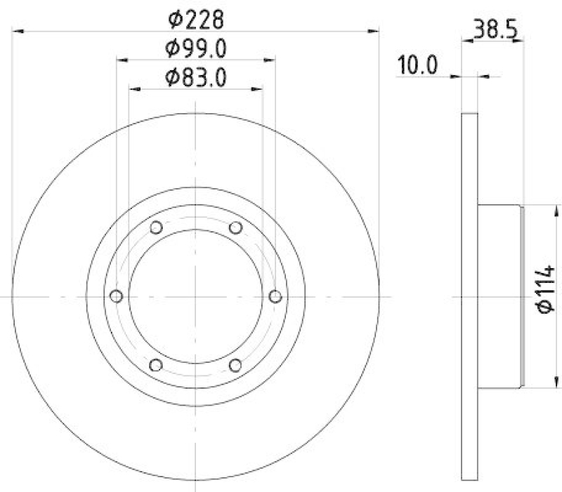 HELLA 8DD 355 100-031 Bremsscheibe f&uuml;r RENAULT/DACIA/ARO