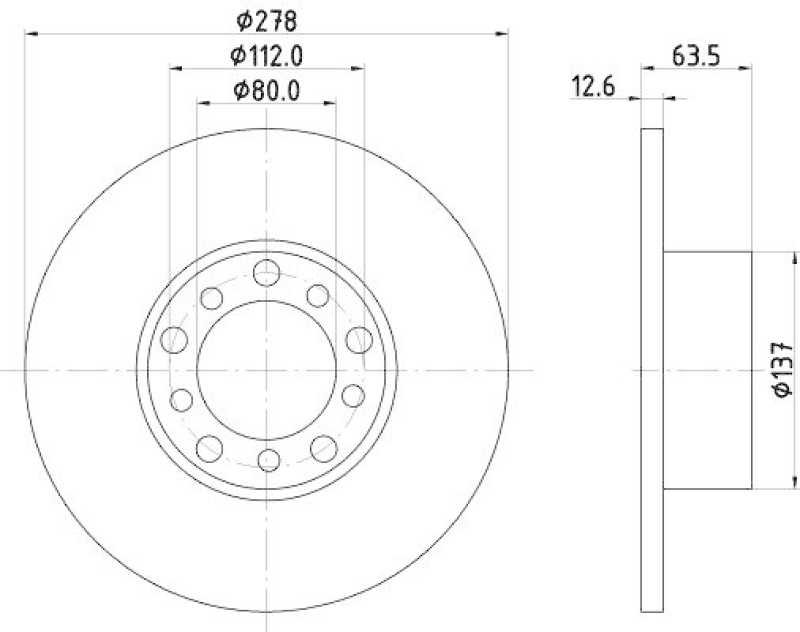 HELLA 8DD 355 100-071 Bremsscheibe für MB