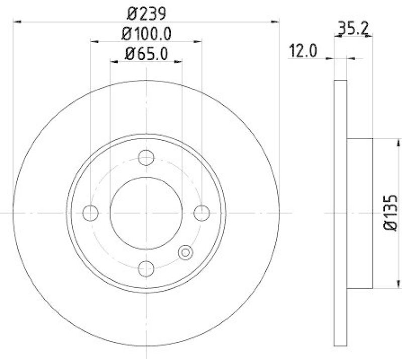 HELLA 8DD 355 100-131 Bremsscheibe f&uuml;r VW/SEAT/AUDI