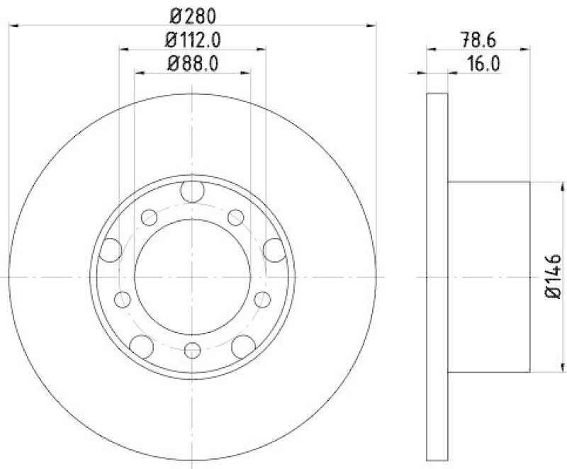 HELLA 8DD 355 100-201 Bremsscheibe f&uuml;r MB