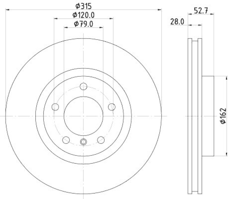 HELLA 8DD 355 104-111 Bremsscheibe f&uuml;r BMW