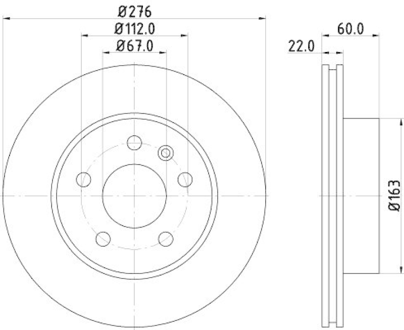HELLA 8DD 355 104-521 Bremsscheibe f&uuml;r MB