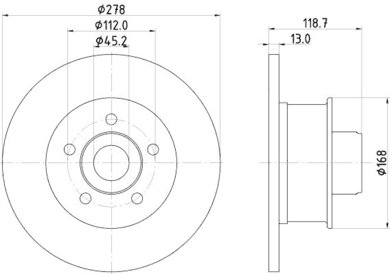 HELLA 8DD 355 100-471 Bremsscheibe für VW