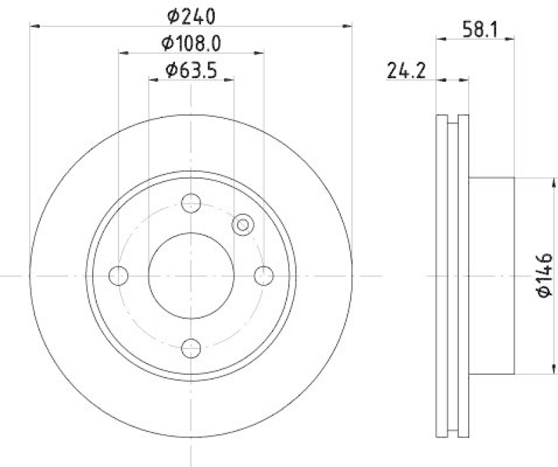 HELLA 8DD 355 100-531 Bremsscheibe f&uuml;r FORD