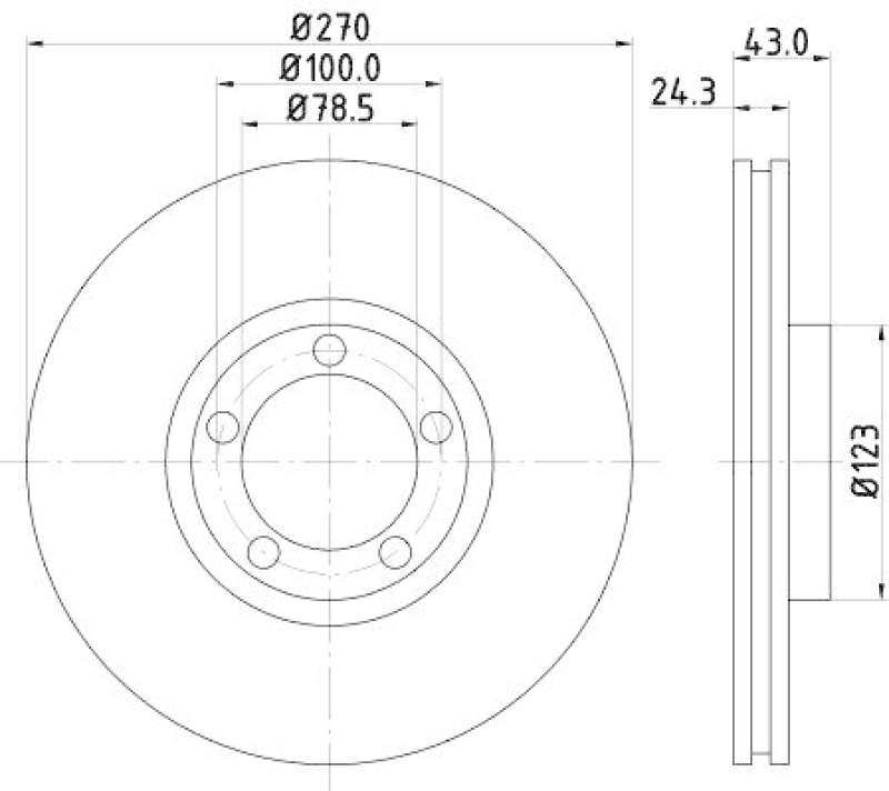 HELLA 8DD 355 105-641 Bremsscheibe f&uuml;r FORD