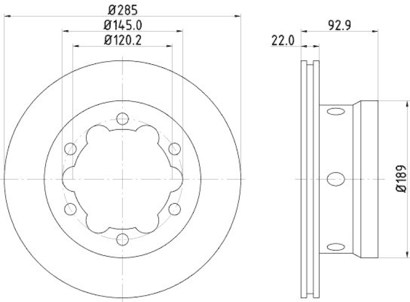 HELLA 8DD 355 105-811 Bremsscheibe f&uuml;r VW/MB