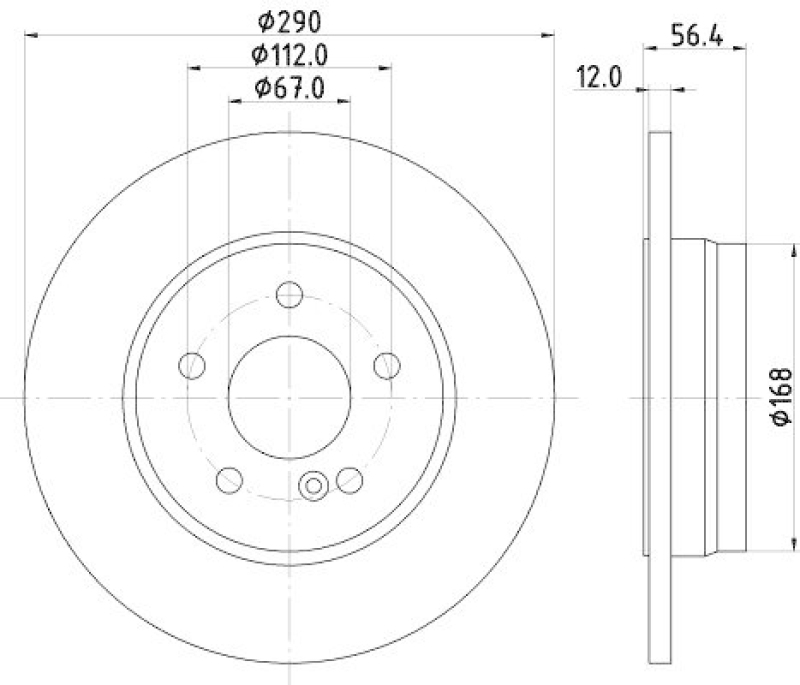 HELLA 8DD 355 105-951 Bremsscheibe f&uuml;r MB E-CLASS (S210)