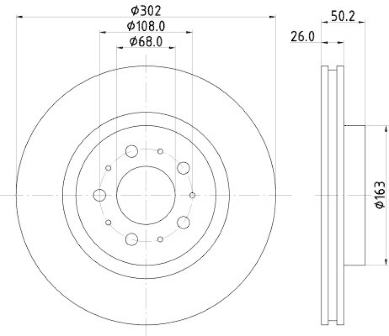 HELLA 8DD 355 106-131 Bremsscheibe f&uuml;r VOLVO