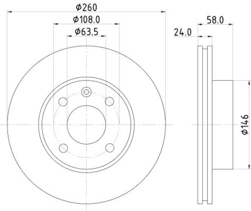 HELLA 8DD 355 100-721 Bremsscheibe für FORD
