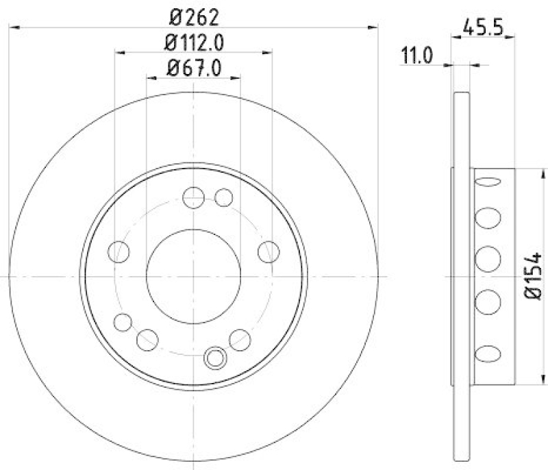 HELLA 8DD 355 100-741 Bremsscheibe f&uuml;r MB 190 (W201)