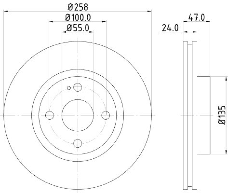 HELLA 8DD 355 107-201 Bremsscheibe f&uuml;r MAZDA