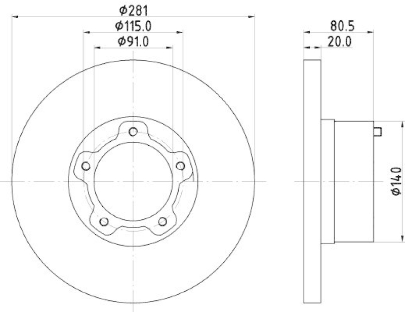 HELLA 8DD 355 100-901 Bremsscheibe f&uuml;r VW