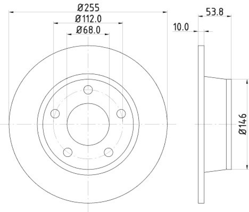 HELLA 8DD 355 107-351 Bremsscheibe f&uuml;r AUDI