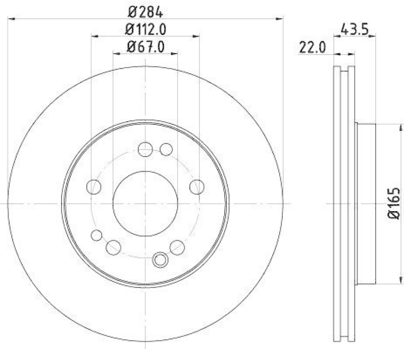 HELLA 8DD 355 100-941 Bremsscheibe f&uuml;r MB