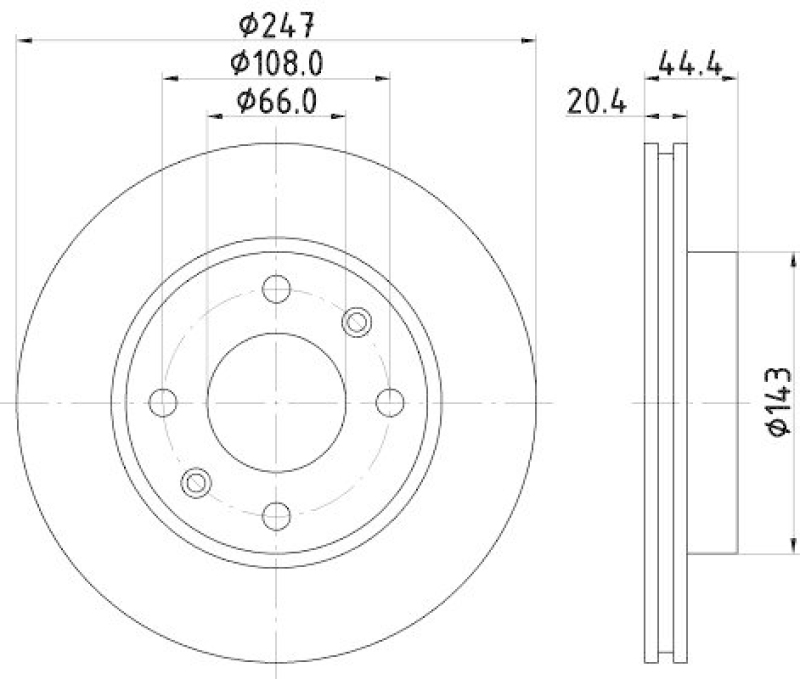 HELLA 8DD 355 101-081 Bremsscheibe f&uuml;r PEUGEOT