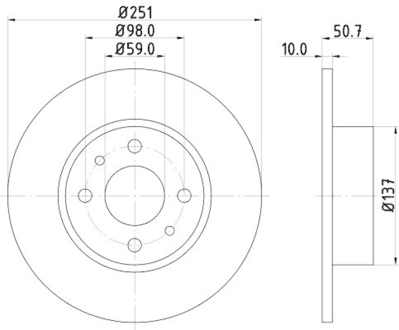 HELLA 8DD 355 101-101 Bremsscheibe f&uuml;r FIAT/LANCIA/ALFA