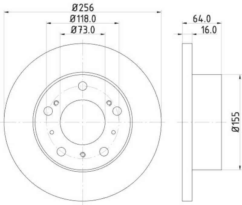 HELLA 8DD 355 101-121 Bremsscheibe f&uuml;r FIAT/P.S.A