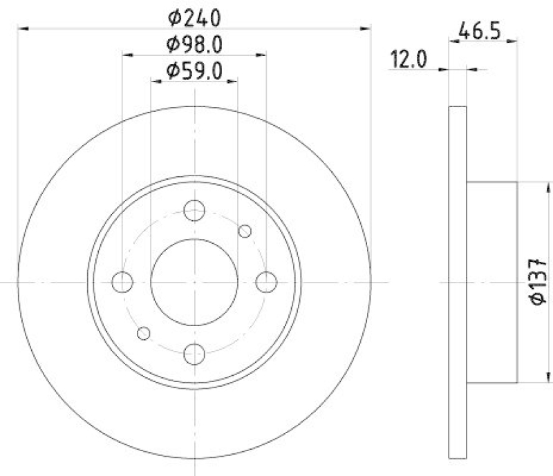 HELLA 8DD 355 101-131 Bremsscheibe f&uuml;r FIAT/LANCIA