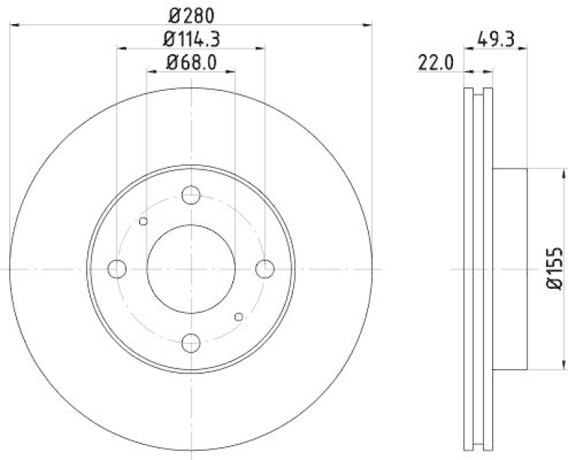 HELLA 8DD 355 107-991 Bremsscheibe f&uuml;r NISSAN