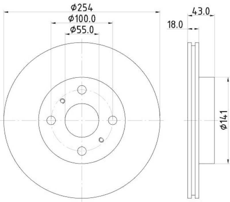 HELLA 8DD 355 108-721 Bremsscheibe f&uuml;r TOYOTA