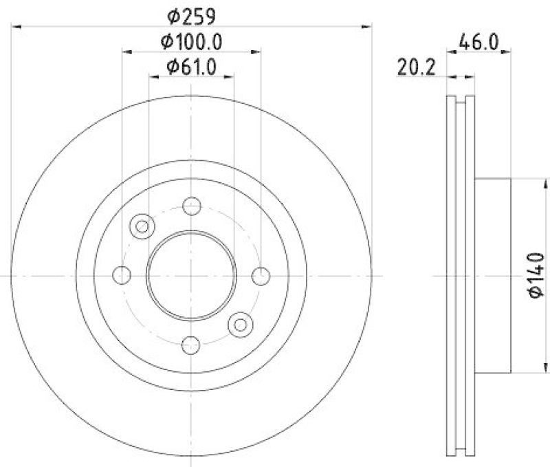 HELLA 8DD 355 101-281 Bremsscheibe f&uuml;r RENAULT