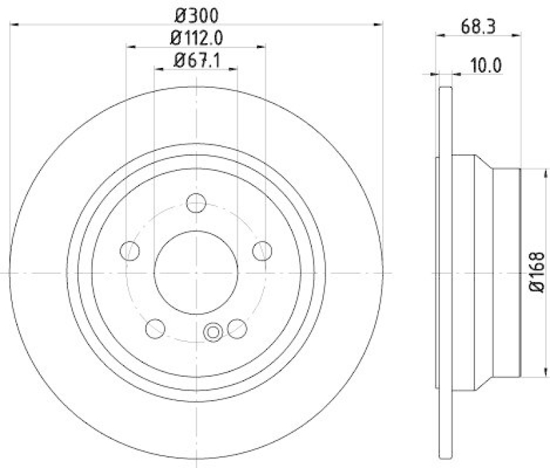 HELLA 8DD 355 108-841 Bremsscheibe f&uuml;r MB