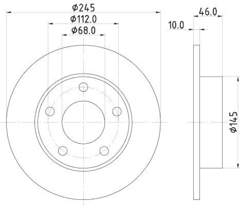 HELLA 8DD 355 101-381 Bremsscheibe f&uuml;r AUDI