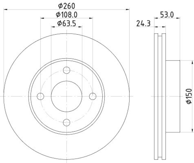 HELLA 8DD 355 101-391 Bremsscheibe f&uuml;r FORD