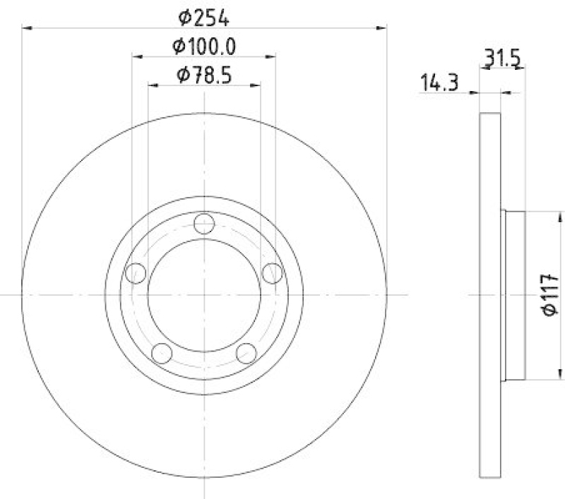 HELLA 8DD 355 101-401 Bremsscheibe f&uuml;r FORD
