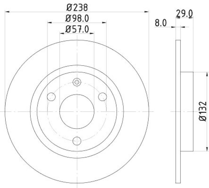 HELLA 8DD 355 101-451 Bremsscheibe f&uuml;r P.S.A