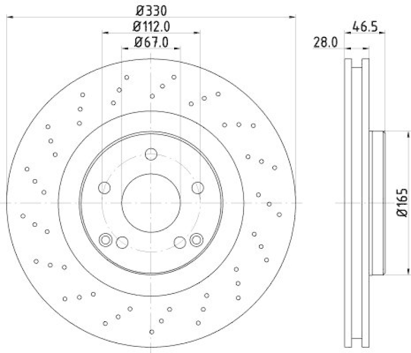 HELLA 8DD 355 109-411 Bremsscheibe f&uuml;r MB