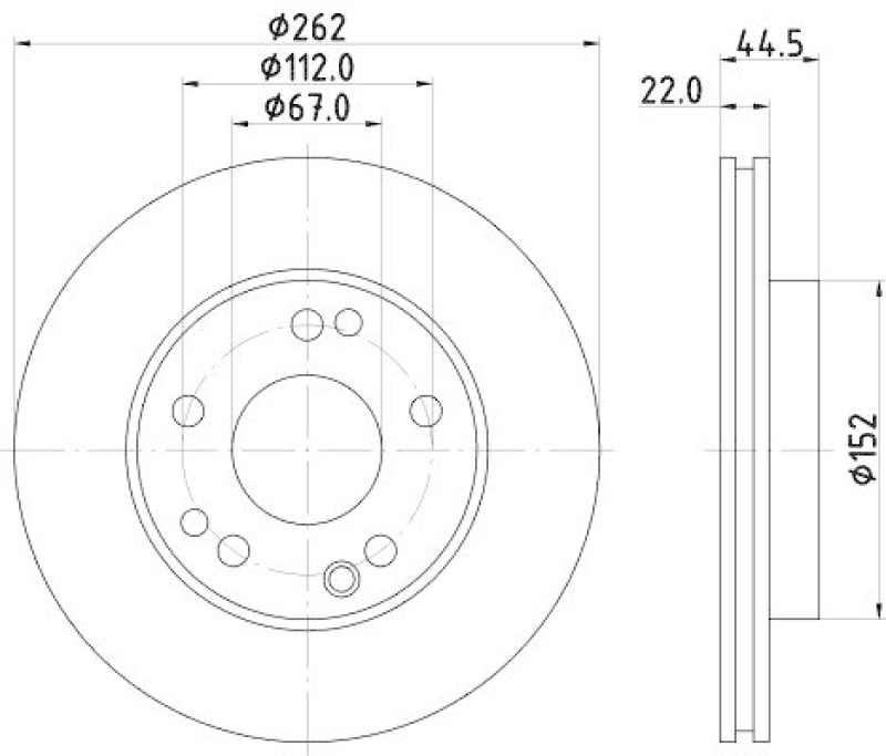 HELLA 8DD 355 101-461 Bremsscheibe f&uuml;r MB 190 (W201)
