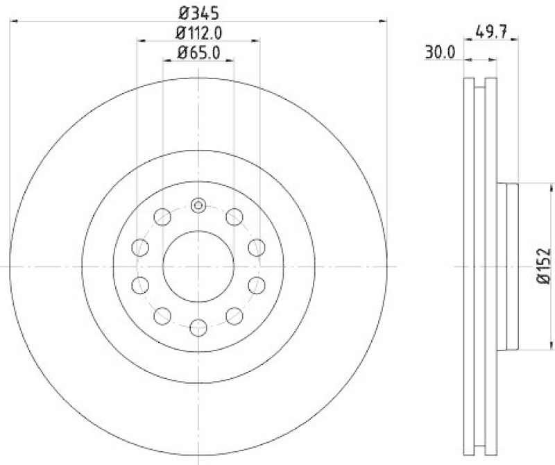 HELLA 8DD 355 109-541 Bremsscheibe f&uuml;r VW/AUDI/SEAT/SKODA