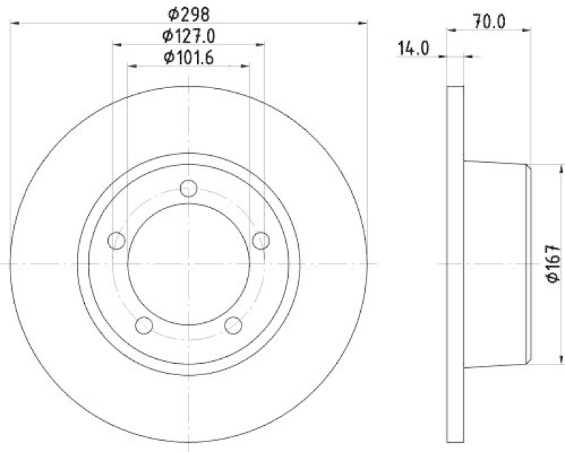 HELLA 8DD 355 101-591 Bremsscheibe f&uuml;r LANDROVER