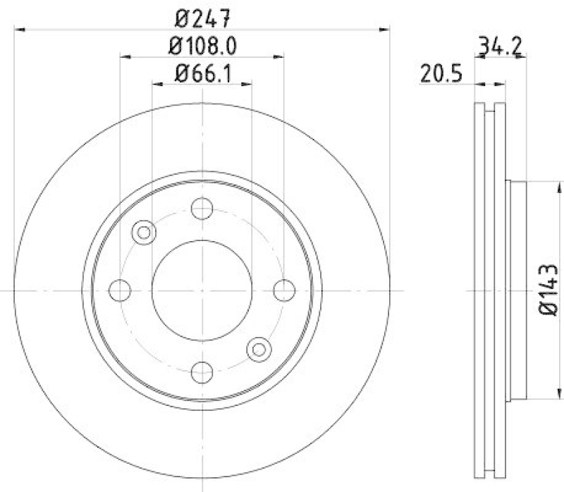 HELLA 8DD 355 101-801 Bremsscheibe f&uuml;r P.S.A