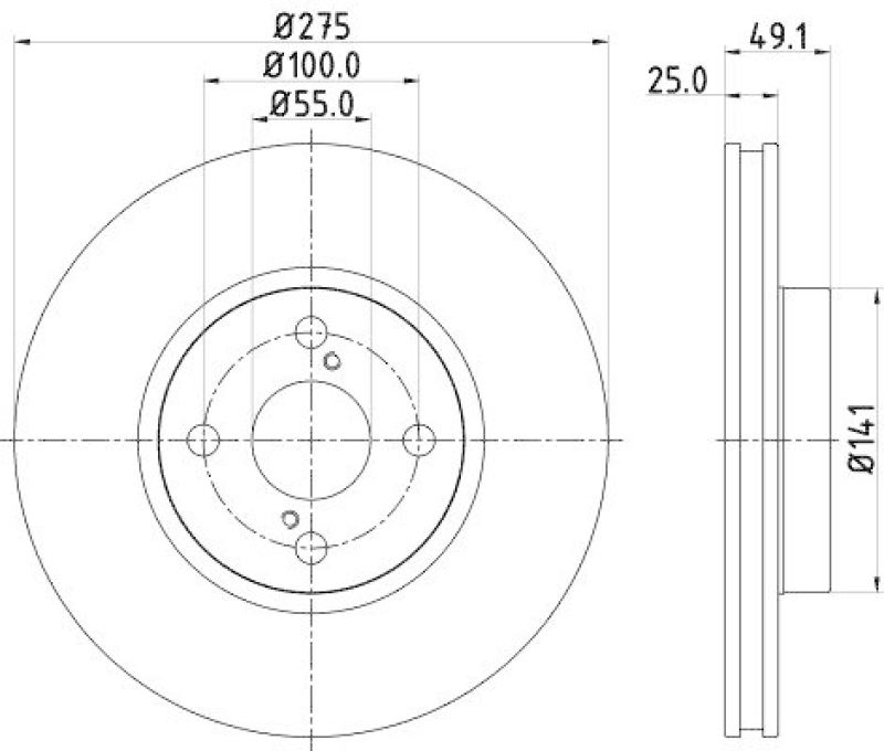HELLA 8DD 355 110-451 Bremsscheibe f&uuml;r TOYOTA