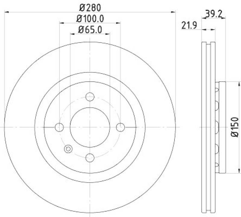 HELLA 8DD 355 101-831 Bremsscheibe für VW/SEAT