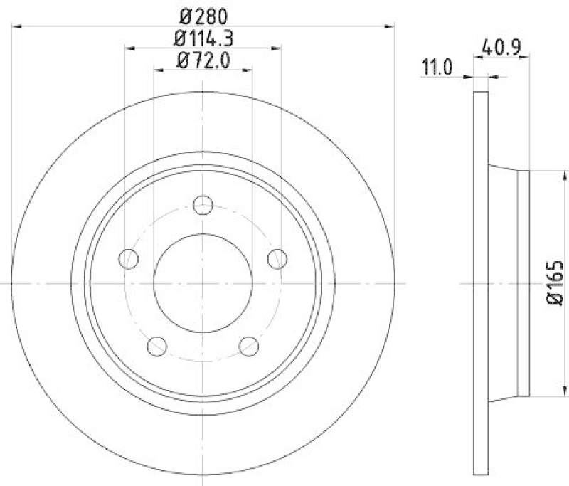 HELLA 8DD 355 110-911 Bremsscheibe f&uuml;r MAZDA