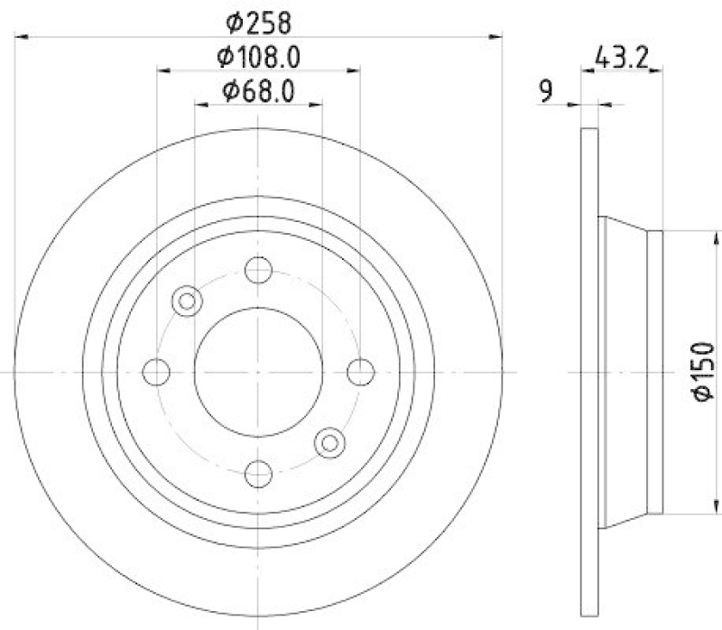HELLA 8DD 355 102-091 Bremsscheibe f&uuml;r SAAB