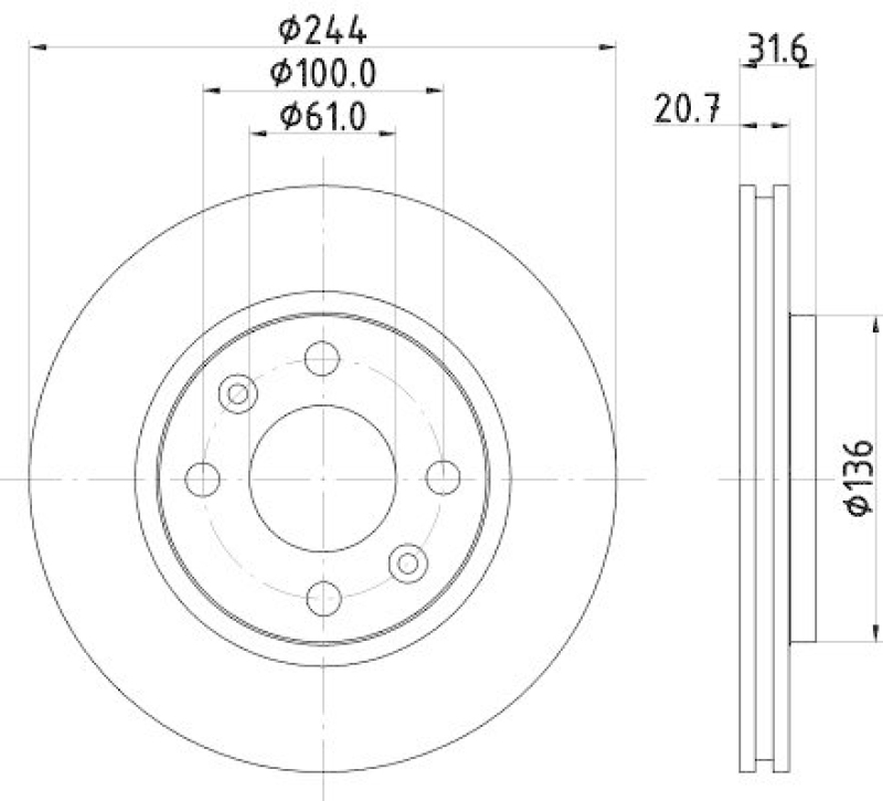HELLA 8DD 355 102-151 Bremsscheibe f&uuml;r RENAULT