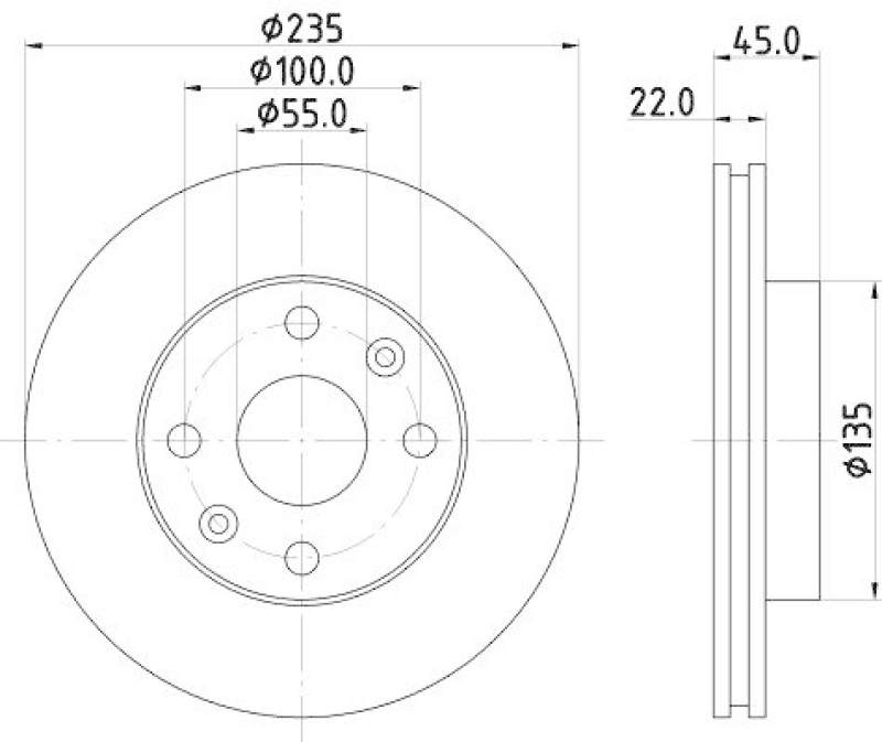 HELLA 8DD 355 111-441 Bremsscheibe f&uuml;r KIA