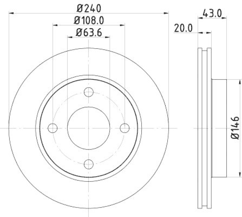HELLA 8DD 355 102-231 Bremsscheibe f&uuml;r FORD/MAZDA