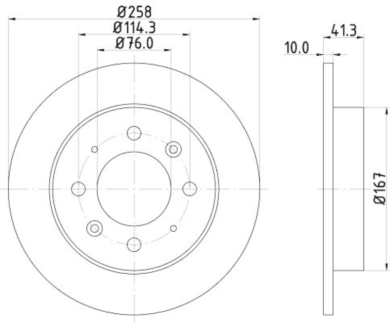 HELLA 8DD 355 111-451 Bremsscheibe f&uuml;r KIA