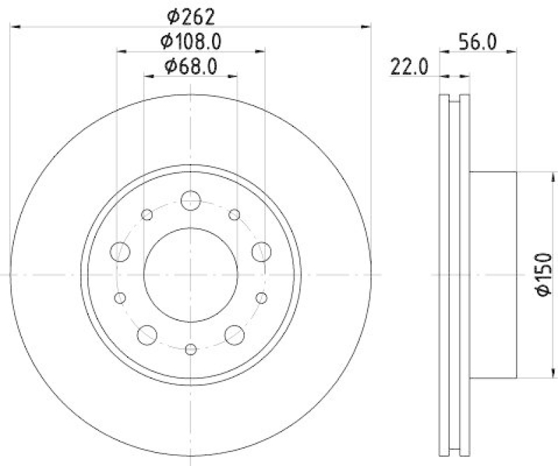 HELLA 8DD 355 102-241 Bremsscheibe f&uuml;r VOLVO