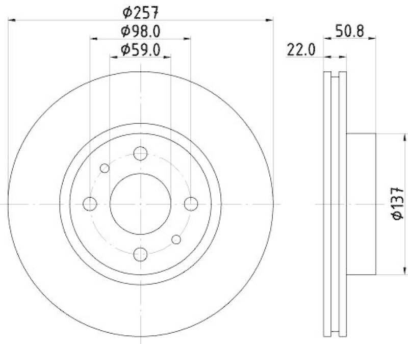 HELLA 8DD 355 102-301 Bremsscheibe f&uuml;r FIAT/ALFA/LANCIA